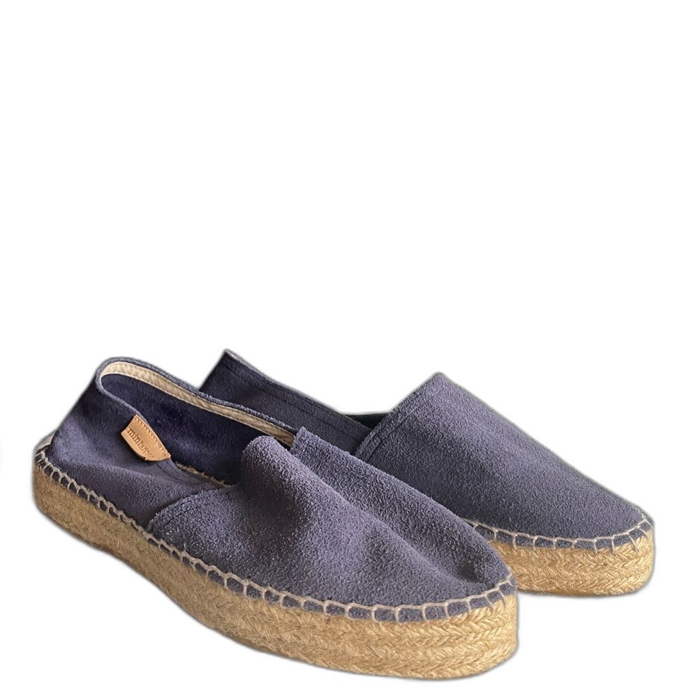 Mint & Rose $220 blue suede handmade espadrilles, Size EU 37 (US 6.5-7), VGUC